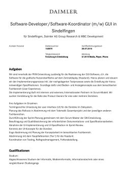 Software-Developer/Software-Koordinator (m/w) GUI in
