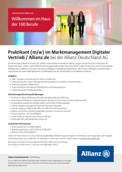 Praktikant (m/w) im Marktmanagement Digitaler Vertrieb / Allianz.de