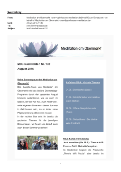 MaO-Nachrichten - Meditation am Obermarkt