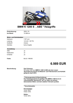 Detailansicht BMW K 1200 S €,€ABS * Heizgriffe