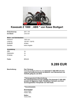 Detailansicht Kawasaki Z 1000 €,€ABS * von Kawa