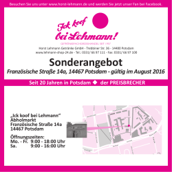 Angebote Markt Potsdam im August 2016