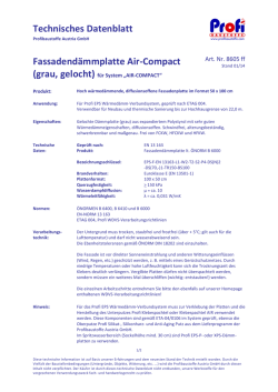 Technisches Datenblatt Fassadendämmplatte Air