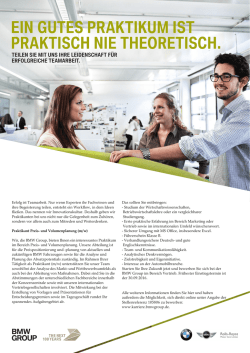 EIN GUTES PRAKTIKUM IST PRAKTISCH NIE THEORETISCH.