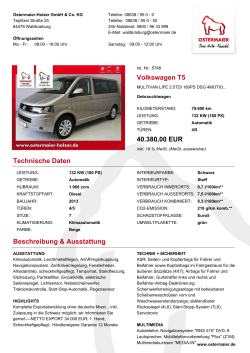 Volkswagen T5 40.380,00 EUR Technische Daten