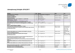 Jahresplanung Schuljahr 2016/2017