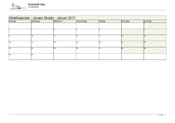 Abfallkalender - Jenaer Straße - Januar 2017