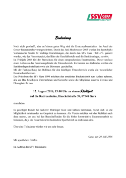 Einladung - SSV Gera 1990 eV