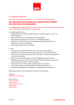 LandesgeschäftsführerIn der Jusos in der SPD Brandenburg