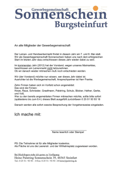 Ich mache mit - Gewerbegemeinschaft Sonnenschein