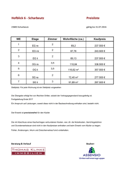 Hofblick 6 - Scharbeutz Preisliste