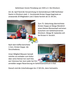Gehörlosen Verein Pinneberg von 1925 e.V. Sitz Elmshorn Am 16