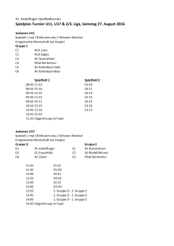 Spielplan Samstag