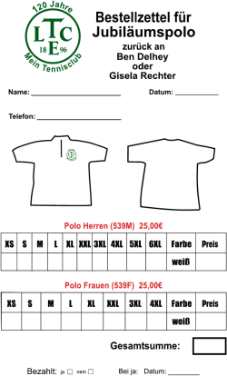 Zum 120 jährigen Jubiläum haben wir ein Poloshirt auflegen lassen