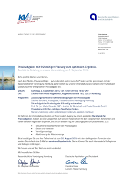 Informationen zur Veranstaltung - Kassen&auml;rztliche Vereinigung