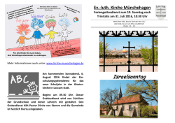 Israelsonntag - Ev.-luth. Kirchengemeinde M&uuml;nchehagen