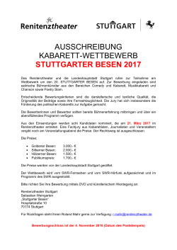 Stuttgarter Besen Ausschreibung 2017