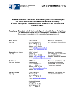 Ein Merkblatt Ihrer IHK - IHK Bonn/Rhein-Sieg