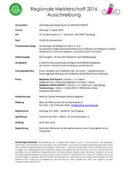 Ausschreibung - Greenkeeper Verband