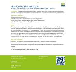 hdi 3 &ndash; interkulturell kompetent! &ndash; good practices f&uuml;r den eigenen