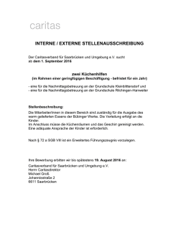 interne / externe stellenausschreibung - caritas