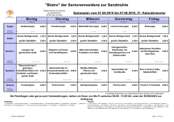 Speisenplan vom 01.-05.08.2016 - Seniorenresidenz "Zur Sandmühle"
