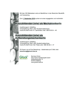 Aufbereitungsmechaniker/in - Glück Kies Sand Hartsteinsplitt