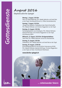 Gottesdienste im August