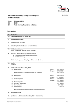 Traktandenliste zur HV 2016