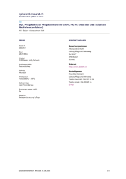 Dipl. Pflegefachfrau/ Pflegefachmann 80-100%, FH, HF