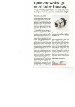 Presse - WAGNER® Werkzeugsysteme Müller GmbH