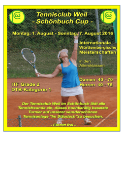 Intern. Sch&ouml;nbuch-Cup / Tennisclub Weil im Sch&ouml;nbuch e.V.