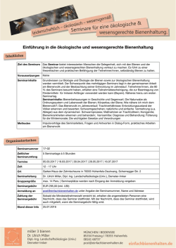 Einf&uuml;hrung in die &ouml;kologische und wesensgerechte