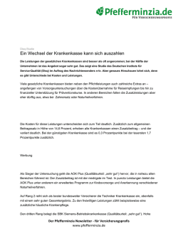 Ein Wechsel der Krankenkasse kann sich auszahlen
