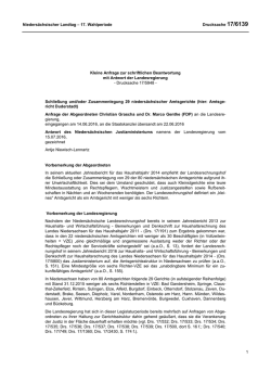 Drucksachen allgemein - Nieders&auml;chsischer Landtag