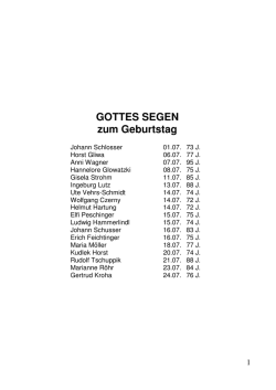 GOTTES SEGEN zum Geburtstag - Katholische Kirchengemeinde