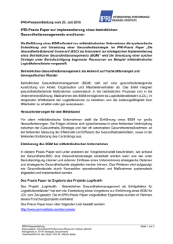IPRI-Praxis Paper zur Implementierung eines betrieblichen