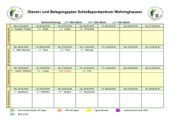 Dienst-/ und Belegungsplan Schie&szlig;sportzentrum Wehringhausen