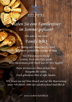 Haben Sie eine Familienfeier im Sommer geplant? Family BBQ