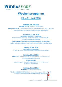 Wochenprogramm - Podersdorf am See