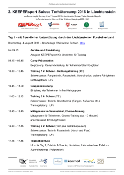 Tagesplan Tag-1 - Torhüterevents Liechtenstein