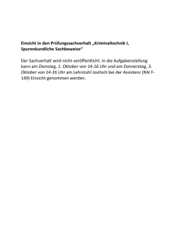 Kriminaltechnik I Merkblatt FS13