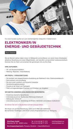 elektroniker / in energie- und gebäudetechnik