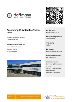 Ausbildung IT-Systemkaufmann m/w