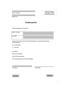 Vollmacht - Landratsamt Neuburg