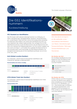 Kurzinfo GS1 Identifikationsnummern