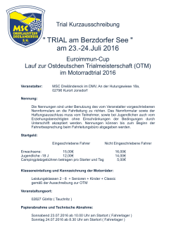 Ausschreibung - Ostdeutsche Trialmeisterschaft