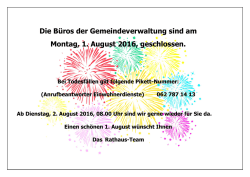 Die Büros der Gemeindeverwaltung sind am Montag, 1