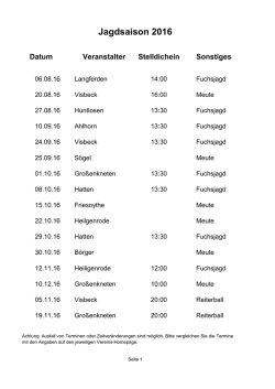 Jagdsaison 2016 - waldreitschule
