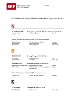 Bücherliste vom 01. bis 07.
